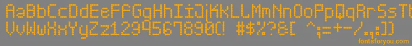 ScoreBoardSt-Schriftart – Orangefarbene Schriften auf grauem Hintergrund