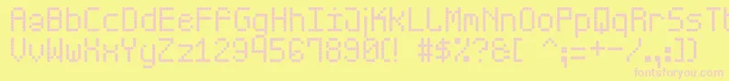 ScoreBoardSt Font – Pink Fonts on Yellow Background