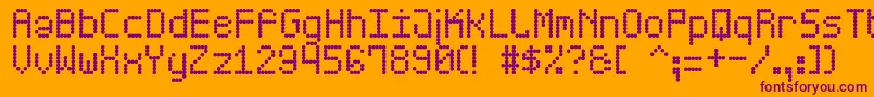 ScoreBoardSt Font – Purple Fonts on Orange Background