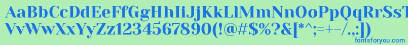 フォントYesevaOne – 青い文字は緑の背景です。