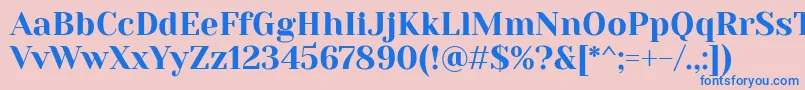 フォントYesevaOne – ピンクの背景に青い文字