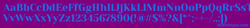 フォントYesevaOne – 紫色の背景に青い文字