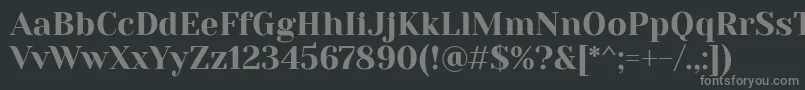 YesevaOne-fontti – harmaat kirjasimet mustalla taustalla