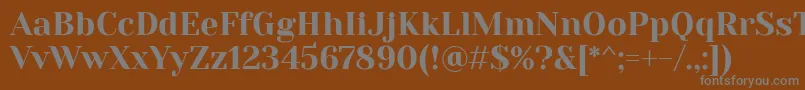 フォントYesevaOne – 茶色の背景に灰色の文字