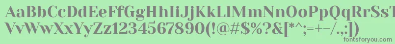 フォントYesevaOne – 緑の背景に灰色の文字