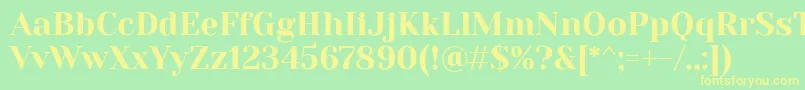 フォントYesevaOne – 黄色の文字が緑の背景にあります