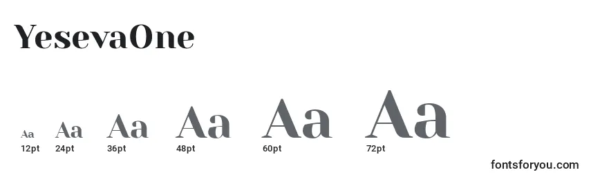 YesevaOne Font Sizes