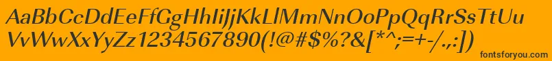 UrwimperialtmedOblique Font – Black Fonts on Orange Background