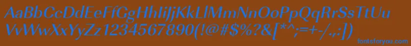 UrwimperialtmedOblique Font – Blue Fonts on Brown Background