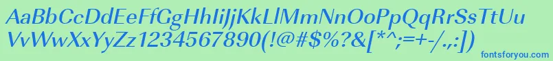 UrwimperialtmedOblique Font – Blue Fonts on Green Background