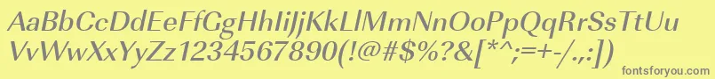 UrwimperialtmedOblique Font – Gray Fonts on Yellow Background