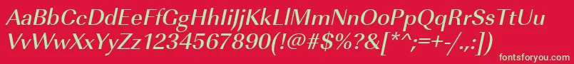 UrwimperialtmedOblique Font – Green Fonts on Red Background