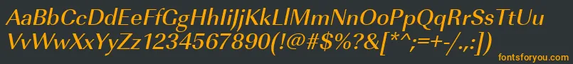 フォントUrwimperialtmedOblique – 黒い背景にオレンジの文字