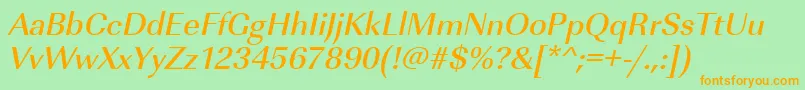 UrwimperialtmedOblique Font – Orange Fonts on Green Background