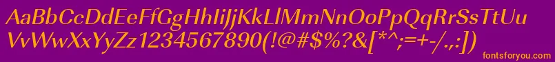 UrwimperialtmedOblique Font – Orange Fonts on Purple Background