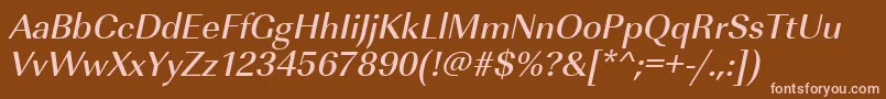 UrwimperialtmedOblique Font – Pink Fonts on Brown Background