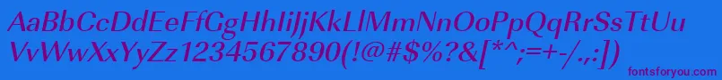 UrwimperialtmedOblique Font – Purple Fonts on Blue Background