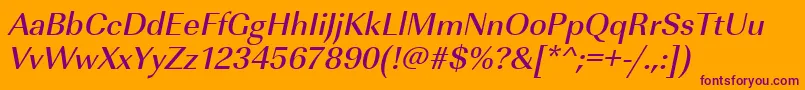 UrwimperialtmedOblique Font – Purple Fonts on Orange Background