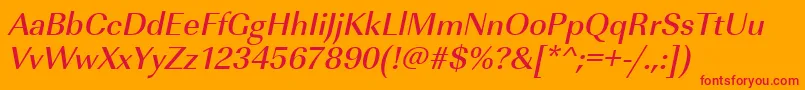 UrwimperialtmedOblique Font – Red Fonts on Orange Background