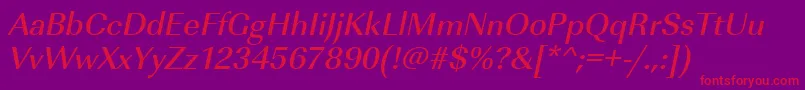 UrwimperialtmedOblique Font – Red Fonts on Purple Background