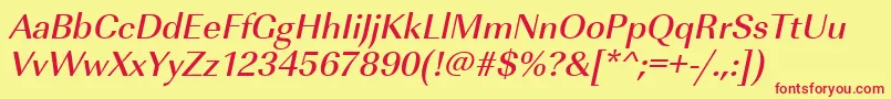 UrwimperialtmedOblique Font – Red Fonts on Yellow Background