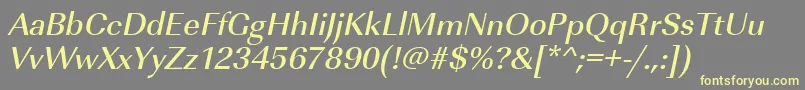 UrwimperialtmedOblique Font – Yellow Fonts on Gray Background