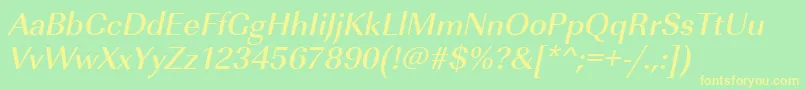 UrwimperialtmedOblique Font – Yellow Fonts on Green Background