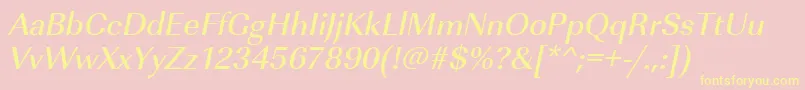 UrwimperialtmedOblique Font – Yellow Fonts on Pink Background