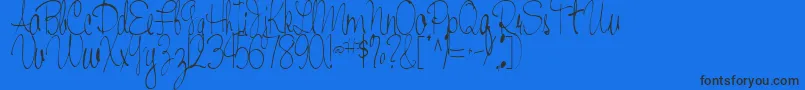 HandRegular Font – Black Fonts on Blue Background