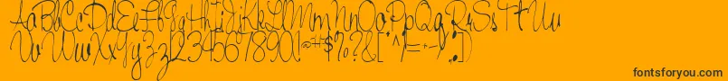 HandRegular Font – Black Fonts on Orange Background
