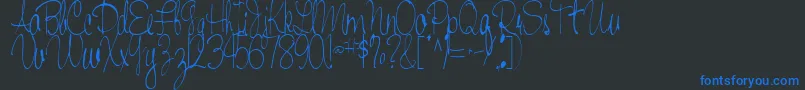 HandRegular Font – Blue Fonts on Black Background