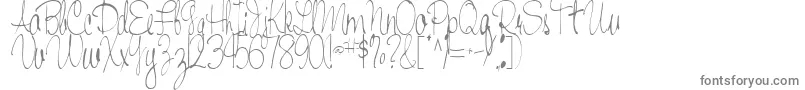 HandRegular-fontti – harmaat kirjasimet valkoisella taustalla