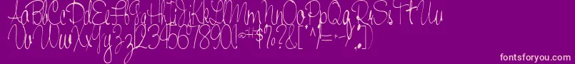 HandRegular Font – Pink Fonts on Purple Background