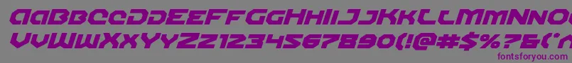 Gunnerstormexpandital-Schriftart – Violette Schriften auf grauem Hintergrund