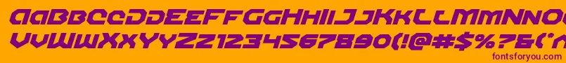 Шрифт Gunnerstormexpandital – фиолетовые шрифты на оранжевом фоне