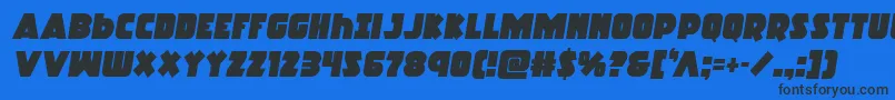 Racketsquadsemital Font – Black Fonts on Blue Background