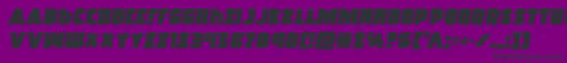 Fonte Racketsquadsemital – fontes pretas em um fundo violeta