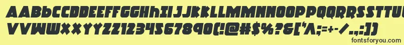 Racketsquadsemital Font – Black Fonts on Yellow Background