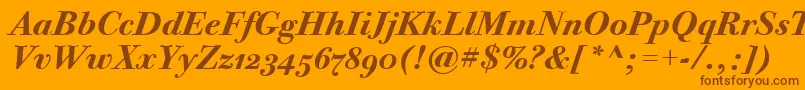 BodoniTwelveOsItcTtBoldita Font – Brown Fonts on Orange Background