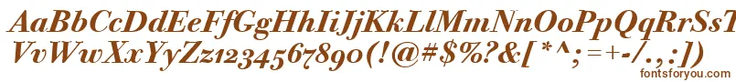 BodoniTwelveOsItcTtBoldita-Schriftart – Braune Schriften auf weißem Hintergrund