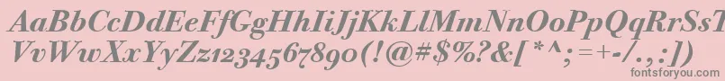 BodoniTwelveOsItcTtBoldita Font – Gray Fonts on Pink Background