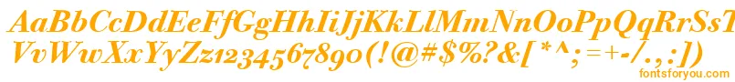 BodoniTwelveOsItcTtBoldita Font – Orange Fonts on White Background