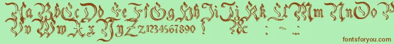 CharterwellNo2 Font – Brown Fonts on Green Background