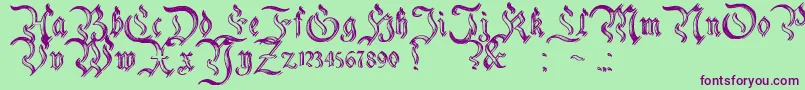 CharterwellNo2-Schriftart – Violette Schriften auf grünem Hintergrund