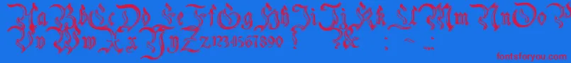Шрифт CharterwellNo2 – красные шрифты на синем фоне