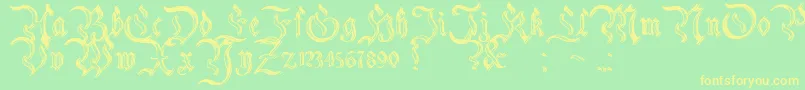 CharterwellNo2 Font – Yellow Fonts on Green Background