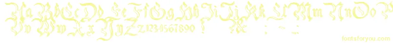 CharterwellNo2-fontti – keltaiset fontit valkoisella taustalla