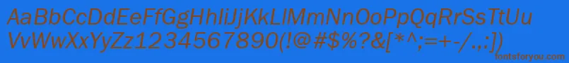 FranklingothbookattItalic-fontti – ruskeat fontit sinisellä taustalla