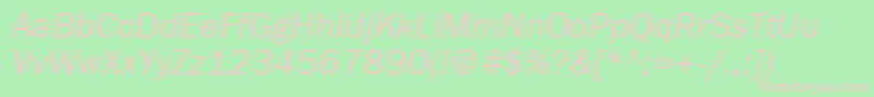 フォントFranklingothbookattItalic – 緑の背景にピンクのフォント
