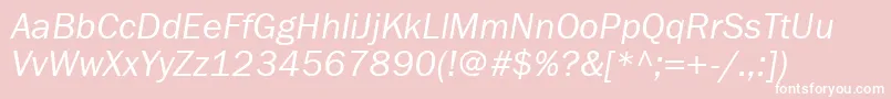 フォントFranklingothbookattItalic – ピンクの背景に白い文字